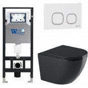 Подвесной унитаз с инсталляцией WeltWasser Amberg 506 / Merzbach 041 XL MT-BL / Amberg RD-WT 10000010951 черный матовый