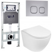 Подвесной унитаз с инсталляцией WeltWasser Amberg 506 ST / Merzbach 041 XL GL-WT / Amberg RD-CR 10000010904 белый глянец