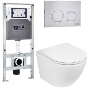 Подвесной унитаз с инсталляцией WeltWasser Amberg 506 ST / Merzbach 041 XL GL-WT / Amberg RD-MT CR 10000010905 белый глянец