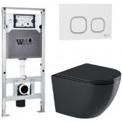 Подвесной унитаз с инсталляцией WeltWasser Amberg 506 ST / Merzbach 041 XL MT-BL / Amberg RD-WT 10000010946 черный матовый