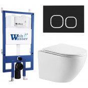 Подвесной унитаз с инсталляцией WeltWasser Bamberg 545 / Merzbach 041 XL GL-WT / Bamberg BL 10000012865 белый глянец