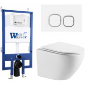 Подвесной унитаз с инсталляцией WeltWasser Bamberg 545 / Merzbach 041 XL GL-WT / Bamberg WT 10000012867 белый глянец