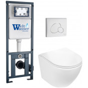Подвесной унитаз с инсталляцией WeltWasser Marberg 410 / Merzbach 041 XL GL-WT / MAR 410 RD GL-WT 10000010914 белый глянец
