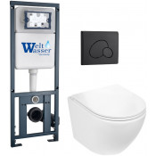 Подвесной унитаз с инсталляцией WeltWasser Marberg 410 / Merzbach 041 XL GL-WT / MAR 410 RD MT-BL 10000010915 белый глянец