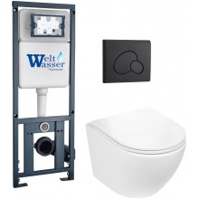 Подвесной унитаз с инсталляцией WeltWasser Marberg 410 / Merzbach 041 XL GL-WT / MAR 410 RD MT-BL 10000010915 белый глянец