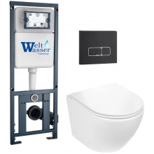 Подвесной унитаз с инсталляцией WeltWasser Marberg 410 / Merzbach 041 XL GL-WT / MAR 410 SE MT-BL 10000010918 белый глянец