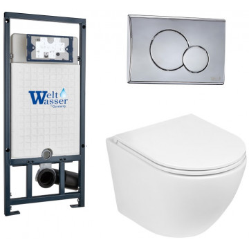 Подвесной унитаз с инсталляцией WeltWasser Marberg 507 / Merzbach 041 XL GL-WT / MAR 507 RD 10000010920 белый глянец