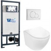 Подвесной унитаз с инсталляцией WeltWasser Marberg 507 / Merzbach 041 XL GL-WT / MAR 507 RD GL-WT 10000010921 белый глянец