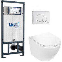 Подвесной унитаз с инсталляцией WeltWasser Marberg 507 / Merzbach 041 XL GL-WT / MAR 507 RD GL-WT 10000010921 белый глянец