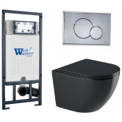 Подвесной унитаз с инсталляцией WeltWasser Marberg 507 / Merzbach 041 XL MT-BL / MAR 507 RD 10000010960 черный матовый