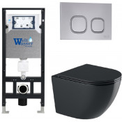 Подвесной унитаз с инсталляцией WeltWasser Amberg 506 / Merzbach 043 GL-BL / Amberg RD-CR 10000012187 черный глянцевый