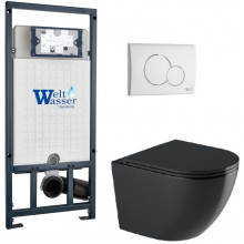 Подвесной унитаз с инсталляцией WeltWasser Marberg 507 / Merzbach 043 GL-BL / MAR 507 RD GL-WT 10000012204 черный глянцевый