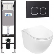 Подвесной унитаз с инсталляцией WeltWasser Amberg 350 / Merzbach 043 GL-WT / Amberg RD-BL 10000012374 белый глянцевый
