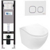 Подвесной унитаз с инсталляцией WeltWasser Amberg 350 / Merzbach 043 GL-WT / Amberg RD-WT 10000012377 белый глянцевый