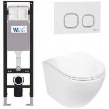 Подвесной унитаз с инсталляцией WeltWasser Amberg 350 / Merzbach 043 GL-WT / Amberg RD-WT 10000012377 белый глянцевый