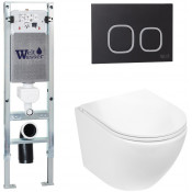 Подвесной унитаз с инсталляцией WeltWasser Amberg 350 ST / Merzbach 043 GL-WT / Amberg RD-BL 10000011282 белый глянцевый