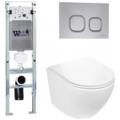 Подвесной унитаз с инсталляцией WeltWasser Amberg 350 ST / Merzbach 043 GL-WT / Amberg RD-CR 10000011283 белый глянцевый