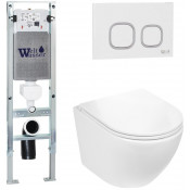 Подвесной унитаз с инсталляцией WeltWasser Amberg 350 ST / Merzbach 043 GL-WT / Amberg RD-WT 10000011285 белый глянцевый