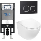 Подвесной унитаз с инсталляцией WeltWasser Amberg 497 / Merzbach 043 GL-WT / Amberg RD-BL 10000011287 белый глянцевый