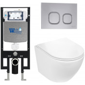 Подвесной унитаз с инсталляцией WeltWasser Amberg 497 / Merzbach 043 GL-WT / Amberg RD-CR 10000011288 белый глянцевый