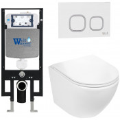 Подвесной унитаз с инсталляцией WeltWasser Amberg 497 / Merzbach 043 GL-WT / Amberg RD-WT 10000011290 белый глянцевый