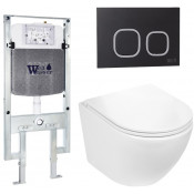 Подвесной унитаз с инсталляцией WeltWasser Amberg 497 ST / Merzbach 043 GL-WT / Amberg RD-BL 10000011292 белый глянцевый