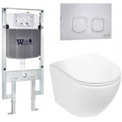 Подвесной унитаз с инсталляцией WeltWasser Amberg 497 ST / Merzbach 043 GL-WT / Amberg RD-MT CR 10000011294 белый глянцевый