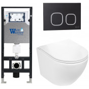 Подвесной унитаз с инсталляцией WeltWasser Amberg 506 / Merzbach 043 GL-WT / Amberg RD-BL 10000011302 белый глянцевый