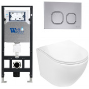 Подвесной унитаз с инсталляцией WeltWasser Amberg 506 / Merzbach 043 GL-WT / Amberg RD-CR 10000011303 белый глянцевый