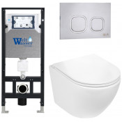 Подвесной унитаз с инсталляцией WeltWasser Amberg 506 / Merzbach 043 GL-WT / Amberg RD-MT CR 10000011304 белый глянцевый