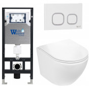 Подвесной унитаз с инсталляцией WeltWasser Amberg 506 / Merzbach 043 GL-WT / Amberg RD-WT 10000011305 белый глянцевый