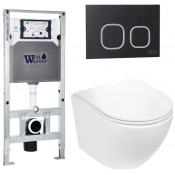 Подвесной унитаз с инсталляцией WeltWasser Amberg 506 ST / Merzbach 043 GL-WT / Amberg RD-BL 10000011297 белый глянцевый