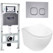 Подвесной унитаз с инсталляцией WeltWasser Amberg 506 ST / Merzbach 043 GL-WT / Amberg RD-CR 10000011298 белый глянцевый