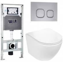 Подвесной унитаз с инсталляцией WeltWasser Amberg 506 ST / Merzbach 043 GL-WT / Amberg RD-CR 10000011298 белый глянцевый