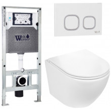 Подвесной унитаз с инсталляцией WeltWasser Amberg 506 ST / Merzbach 043 GL-WT / Amberg RD-WT 10000011300 белый глянцевый