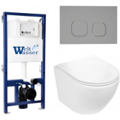 Подвесной унитаз с инсталляцией WeltWasser Bamberg 525 / Merzbach 043 GL-WT / Bamberg CR 10000012895 белый глянцевый