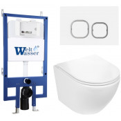 Подвесной унитаз с инсталляцией WeltWasser Bamberg 545 / Merzbach 043 GL-WT / Bamberg WT 10000012899 белый глянцевый