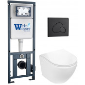 Подвесной унитаз с инсталляцией WeltWasser Marberg 410 / Merzbach 043 GL-WT / MAR 410 RD MT-BL 10000011310 белый глянцевый