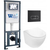 Подвесной унитаз с инсталляцией WeltWasser Marberg 410 / Merzbach 043 GL-WT / MAR 410 SE MT-BL 10000011311 белый глянцевый