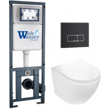 Подвесной унитаз с инсталляцией WeltWasser Marberg 410 / Merzbach 043 GL-WT / MAR 410 SE MT-BL 10000011311 белый глянцевый