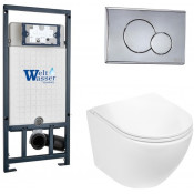 Подвесной унитаз с инсталляцией WeltWasser Marberg 507 / Merzbach 043 GL-WT / MAR 507 RD-CR 10000011314 белый глянцевый