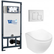 Подвесной унитаз с инсталляцией WeltWasser Marberg 507 / Merzbach 043 GL-WT / MAR 507 SE GL-WT 10000011318 белый глянцевый