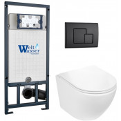 Подвесной унитаз с инсталляцией WeltWasser Marberg 507 / Merzbach 043 GL-WT / MAR 507 SE MT-BL 10000011319 белый глянцевый