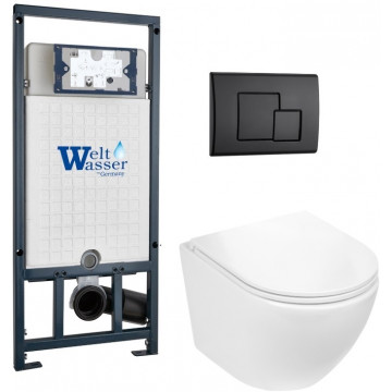 Подвесной унитаз с инсталляцией WeltWasser Marberg 507 / Merzbach 043 GL-WT / MAR 507 SE MT-BL 10000011319 белый глянцевый