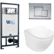 Подвесной унитаз с инсталляцией WeltWasser Marberg 507 / Merzbach 043 GL-WT / MAR 507 SE-CR 10000011317 белый глянцевый