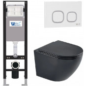 Подвесной унитаз с инсталляцией WeltWasser Amberg 350 / Merzbach 043 MT-BL / Amberg RD-WT 10000012382 черный матовый