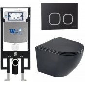 Подвесной унитаз с инсталляцией WeltWasser Amberg 497 / Merzbach 043 MT-BL / Amberg RD-BL 10000011327 черный матовый