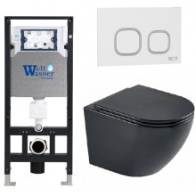 Подвесной унитаз с инсталляцией WeltWasser Amberg 506 / Merzbach 043 MT-BL / Amberg RD-WT 10000011343 черный матовый