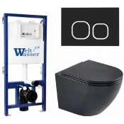 Подвесной унитаз с инсталляцией WeltWasser Bamberg 525 / Merzbach 043 MT-BL / Bamberg BL 10000012904 черный матовый