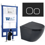 Подвесной унитаз с инсталляцией WeltWasser Bamberg 545 / Merzbach 043 MT-BL / Bamberg BL 10000012907 черный матовый